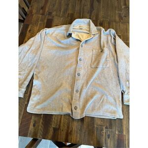 Elam button down shacket size medium grey 100% cotton